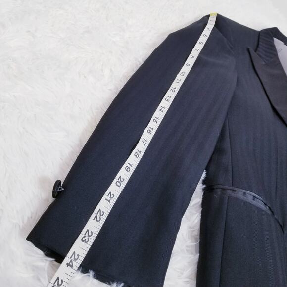 Christian Dior Blazer size 41R Striped Peak Lapel Tuxedo Blazer - Picture 9 of 14